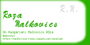 roza malkovics business card